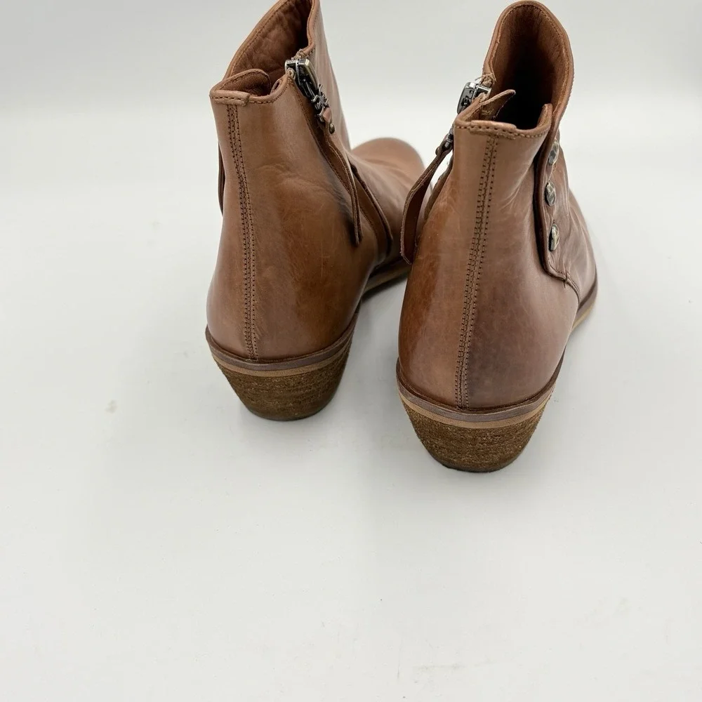 Sam Edelman Petty saddle brown leather ankle boots‎ size 5.5 side zip